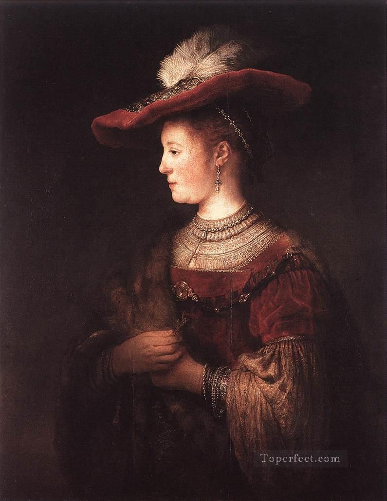 Saskia in Pompous Dress portrait Rembrandt Oil Paintings
